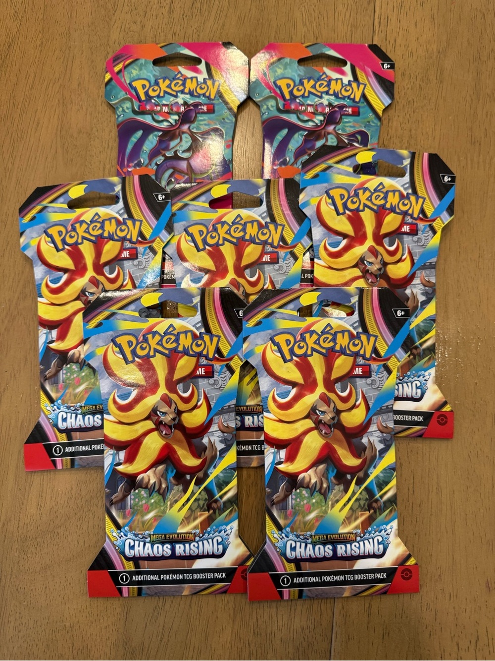 Pokemon TCG Chaos Rising Sleeved Booster Pack - Random Cover Art Lot Of 7 New
